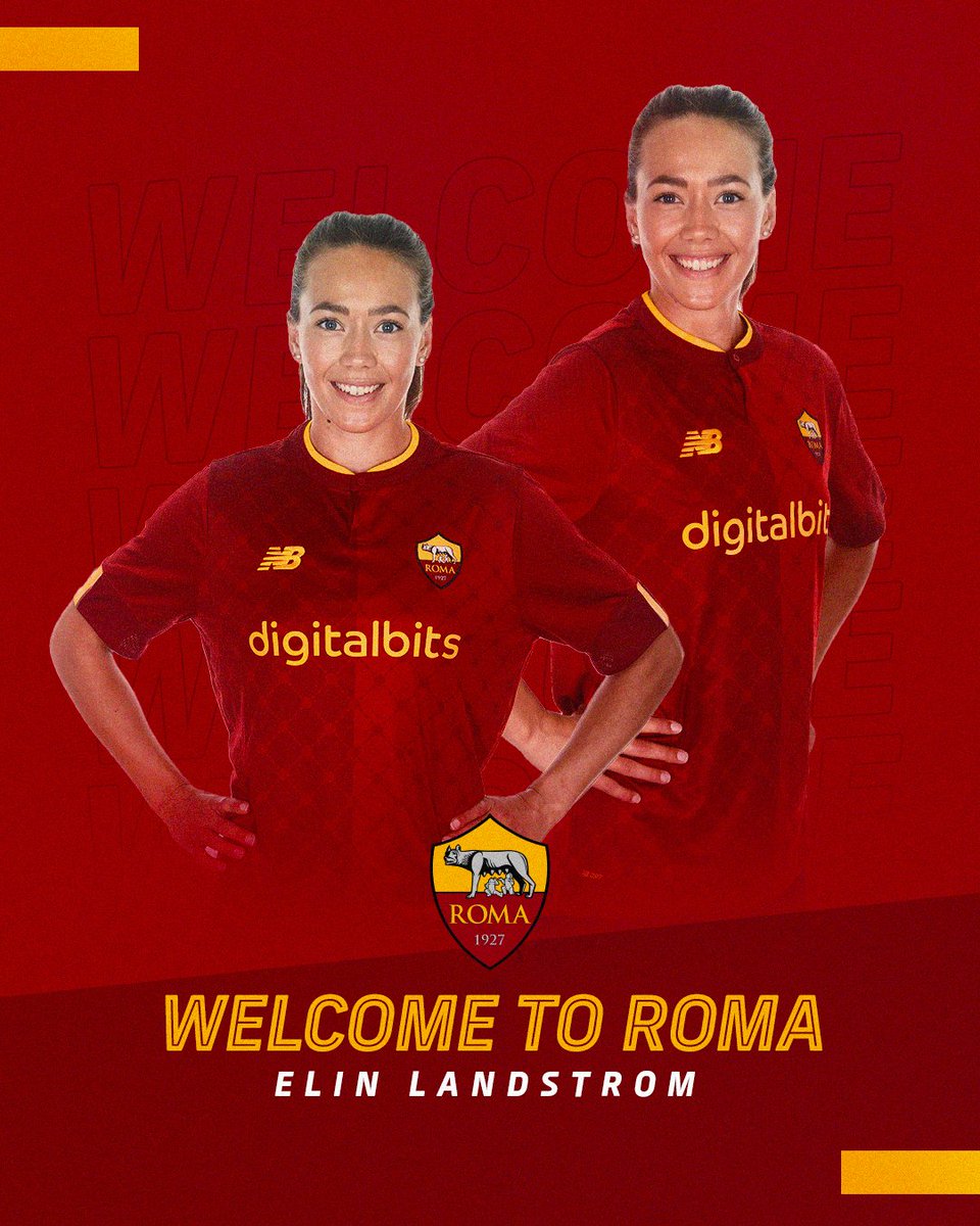 ASRomaWomen's tweet photo. 🐺 𝐉𝐎𝐈𝐍𝐈𝐍𝐆 𝐓𝐇𝐄 𝐏𝐀𝐂𝐊 🐺
 
Welcome to the Giallorosse, Elin Landstrom! 🇸🇪👋
 
#ASRomaWomen #ASRoma https://t.co/KihTclxY5b