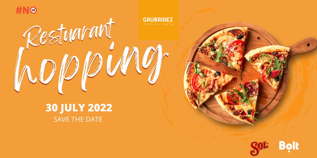 Save the date...PAY one price go Restuarant Hopping in Soweto with Bolt and sol...