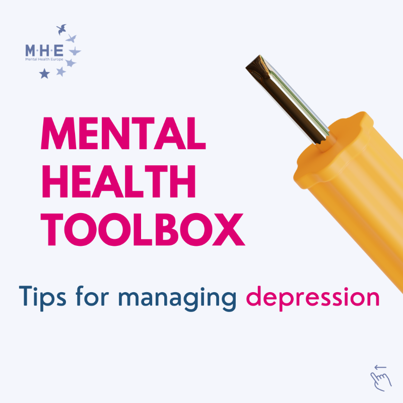 MentalHealthEur's tweet photo. On #WorldMentalHealthDay, we share our toolbox for managing #depression. 

Check it out. ⤵️

#WMHD2022