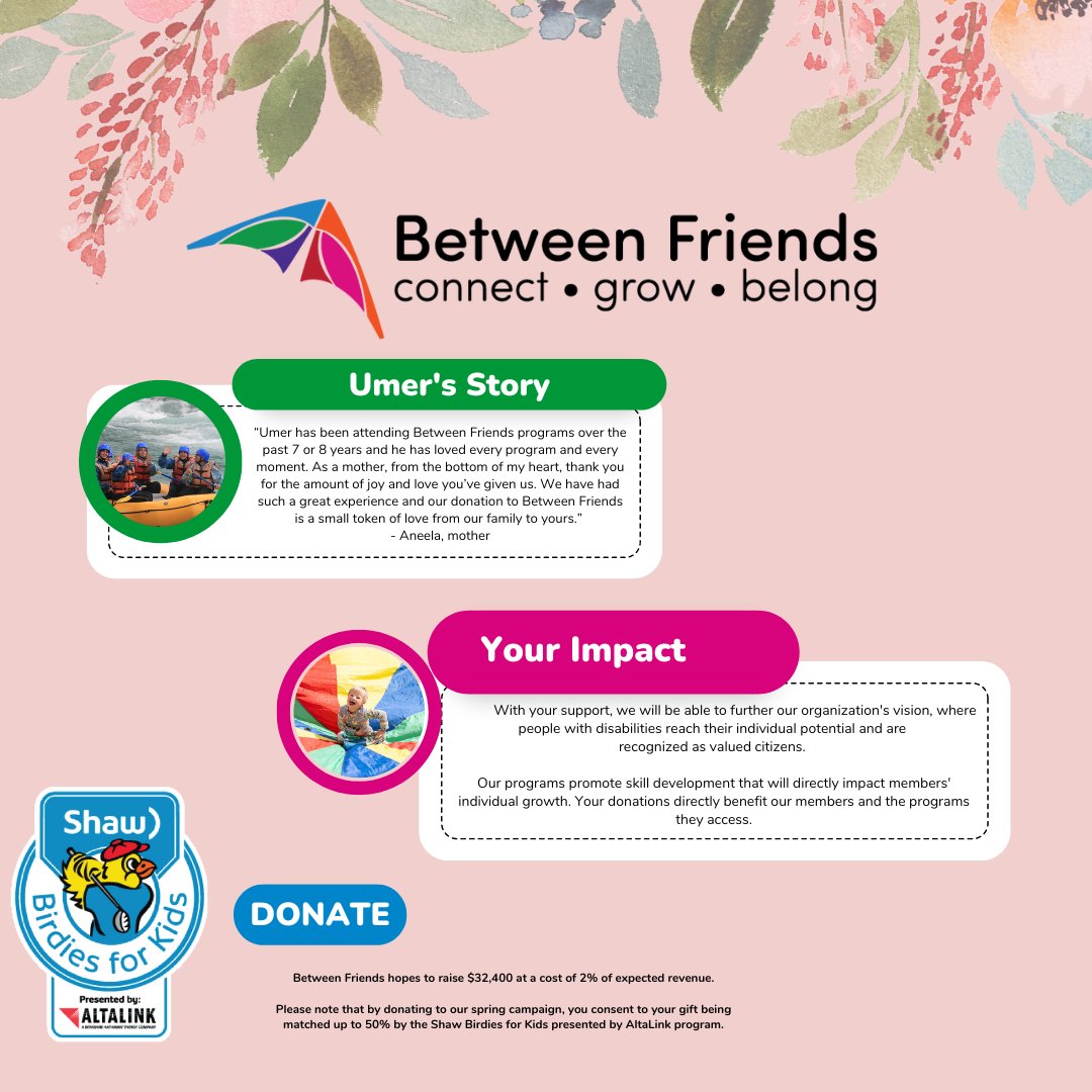 calgarybfc's tweet image. Our Spring Campaign is underway and we have already raised over $19,000! Thank you to everyone who has donated. Our goal this year is to raise $34,000 by the end of the summer! 

betweenfriends.ab.ca/donate/

#BetweenFriends #SpringCampaign #YYCGive #YYC