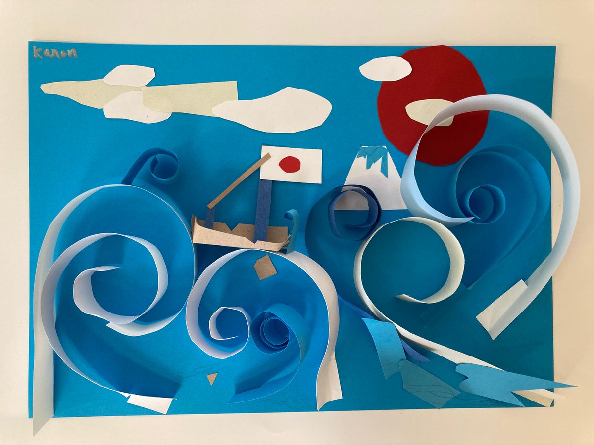 stjohnscen20's tweet photo. As part of International Week, Y2 have created some fantastic paper art inspired by the Japanese artist Hokusai's painting - The Great Wave. #InspiringArtists #Japan #CreatingMasterpieces @LDBS1836 @ASPNW2 @kapowprimary @BPSIBarnet https://t.co/sVynfUINR8