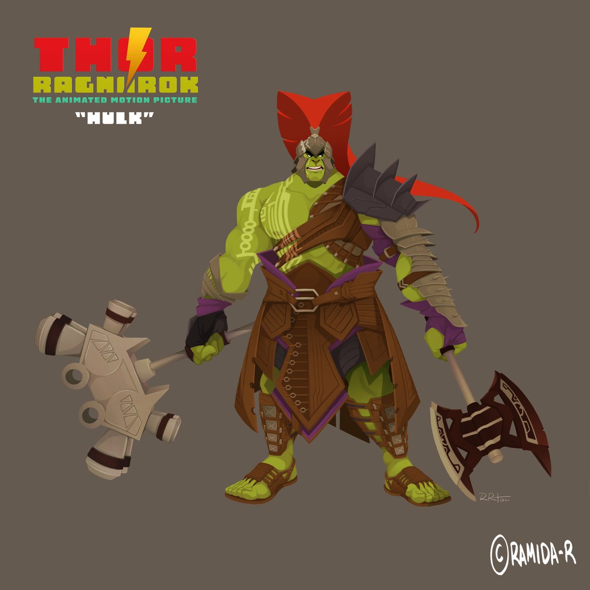 Fourth of my personal project redesigning characters from 'Thor: Ragnarok' into an animated movie. 

'Hulk' The Fan Favorite Undefeated Champion of Sakaar!