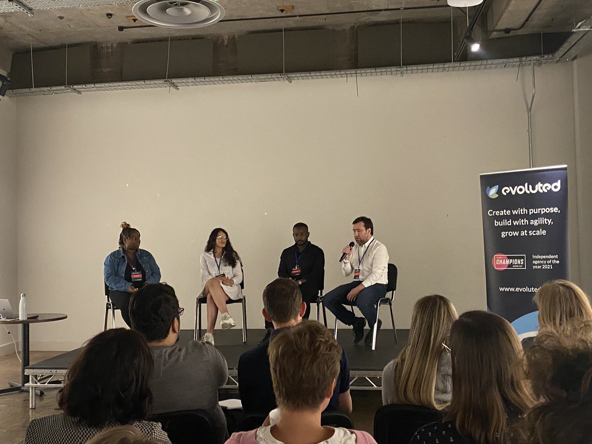 yagmrsmsk's tweet photo. Very meaningful conversation is going on at the @SheffieldDM conference. 

Diversity &amp; Inclusion panel with @Khushal @saffronshergill and @ThierryAlain hosted by @RejiYates https://t.co/1yqpCC76jW