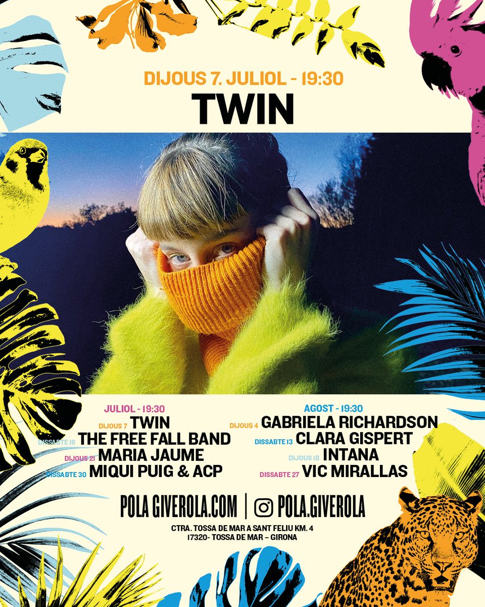unpictured's tweet photo. Avui fem el primer concert del cicle Contrebande. Moltes ganes de @__TWIN_TWIN_ a la cala Giverola de Tossa de Mar. Plan perfecte d'estiu tant si estàs allotjat al resort com si vens a fer dia de platja. Entrada lliure per tothom. +info https://t.co/0eLbFaT7X3 https://t.co/MAZJb1GpEU