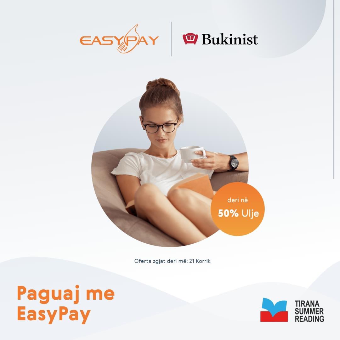 EasyPay_al's tweet photo. 📖Librin që dëshiron tani mund ta paguash me EasyPay dhe të përfitosh deri në 50% ulje të mundësuar nga Bukinist ! 

👉Oferta zgjat deri më datë 21 korrik! 

👉Nxito të përfitosh nga super oferta e verës “Tirana Summer Reading”`.
👉 Link-un: https://t.co/Dwqjn2g3MB! https://t.co/VM1nSMPRmE