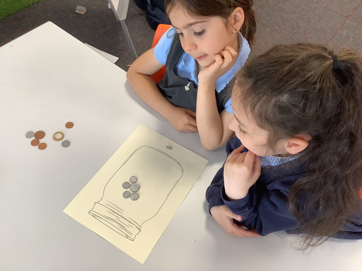 MissFowler1705's tweet photo. In Maths this week we have been looking at the value of different coins. We took it in turns to put a variety of coins into a jar for our partners to work out the total amount. I was very impressed with the children’s coin recognition and ability to calculate the correct amount. https://t.co/MN0LUhtJ3P