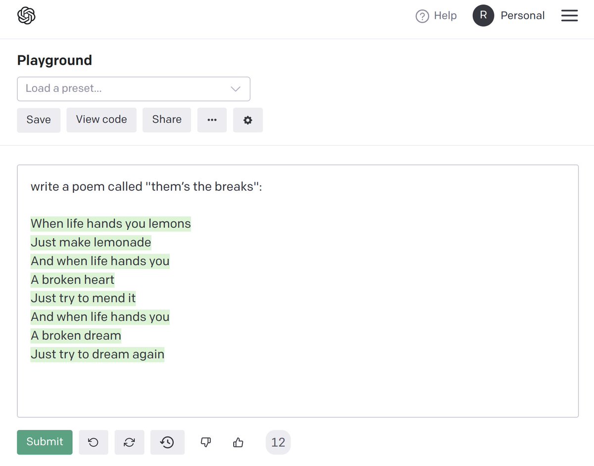OpenAI - write a poem called "them’s the breaks":
