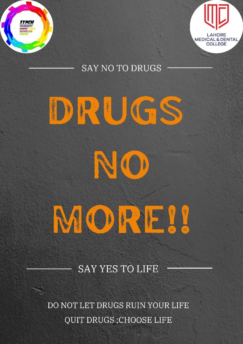 SYNCHPakistan's tweet photo. Drugs don't love you.
Drug dealers don't love you.
But all it will take you away from are the people that do.
You matter!
Choose life over drugs!
#QuitDrugsChooseLife https://t.co/h8aySGbDd3