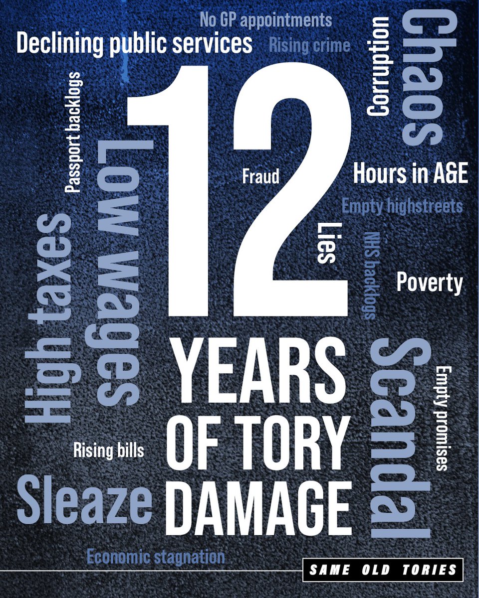 Britain has suffered for 12 years under the Tories. 

It's time for a fresh start with Labour.