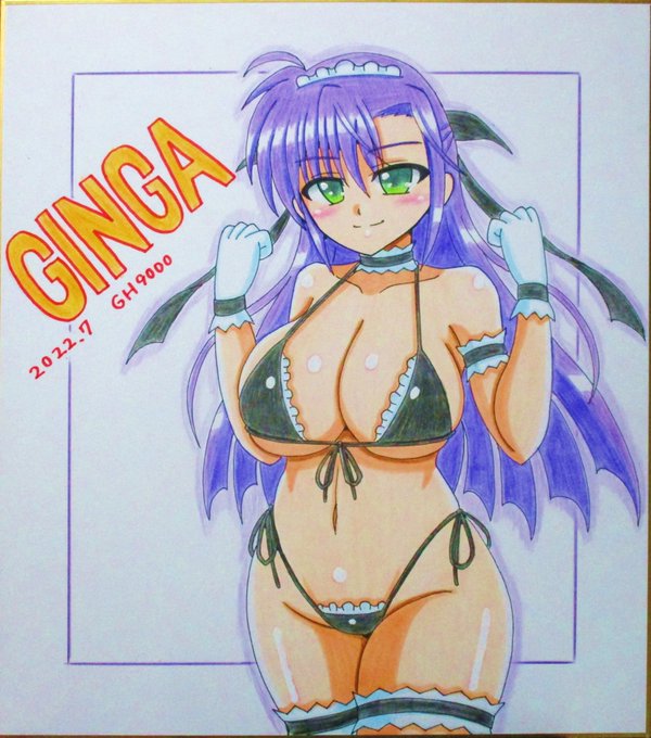 リリカルメイドビキニ色紙、ギンガ・ナカジマ完成しましたっ😆☺️ 