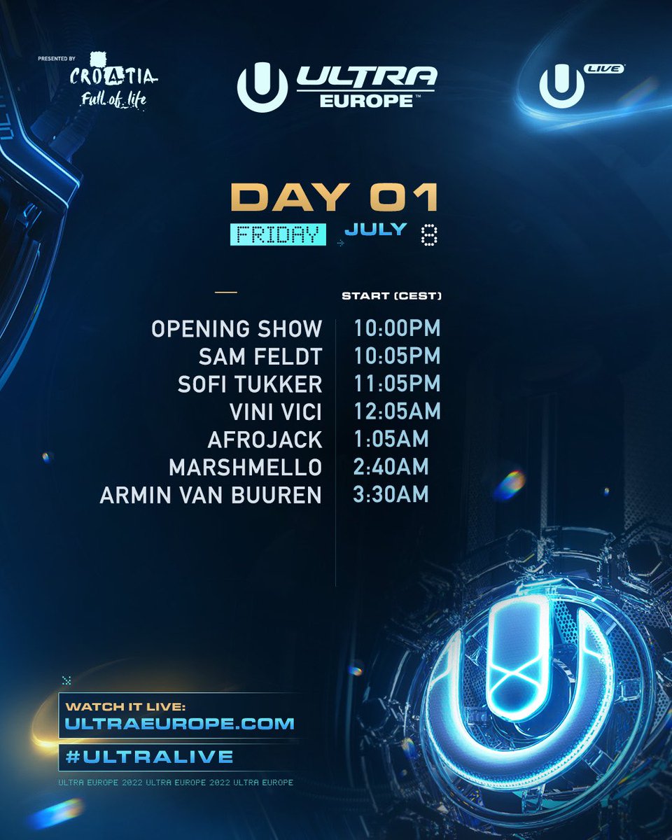 Ultra Europe 2022 live stream schedule 