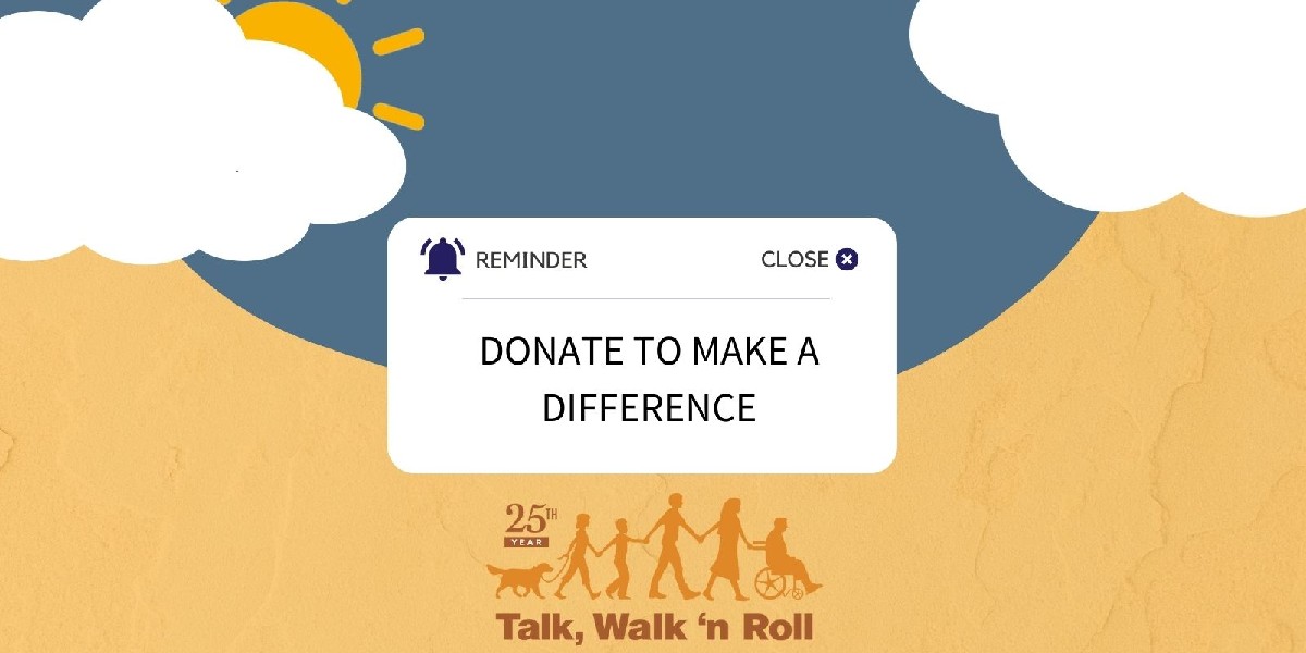 Aphasia_Inst's tweet photo. This is your reminder that donating to #TalkWalkNRoll makes a huge difference for those living with #aphasia and their families. Donate today: https://t.co/k6nAnlN2ki https://t.co/KYXh9P9wIV