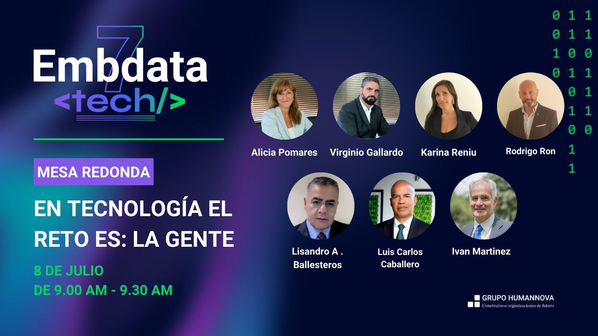 Humannova's tweet image. 💥Vuelve el #EMBDATA TECH en Bogotá, Colombia💥 

Nos vemos mañana, junto a nuestros compañeros,  en esta mesa redonda &quot;En tecnología el reto es la gente&quot; 💻¡No dudes en apuntarte!💯

+ info. 📌 ow.ly/4yrM50JKAEO

#RRHH #embdata2022