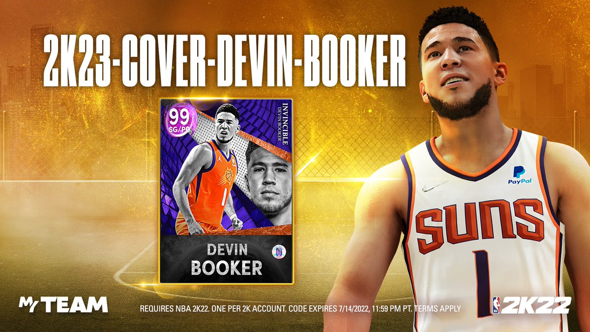 Locker Code 🚨 to celebrate our #NBA2K23 cover athlete in style.

Use this code in NBA 2K22 for a GUARANTEED Invincible Dark Matter <a href="/DevinBook/">Book</a> ☀️

Available for one week