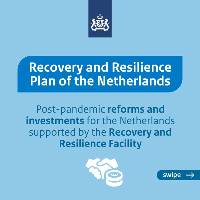 NLatEU's tweet photo. Today, the Dutch government officially submitted its Recovery and Resilience Plan to the European Commission. The plan contains 21 reforms and 28 investment projects. The current size of the plan is €5.2 billion.