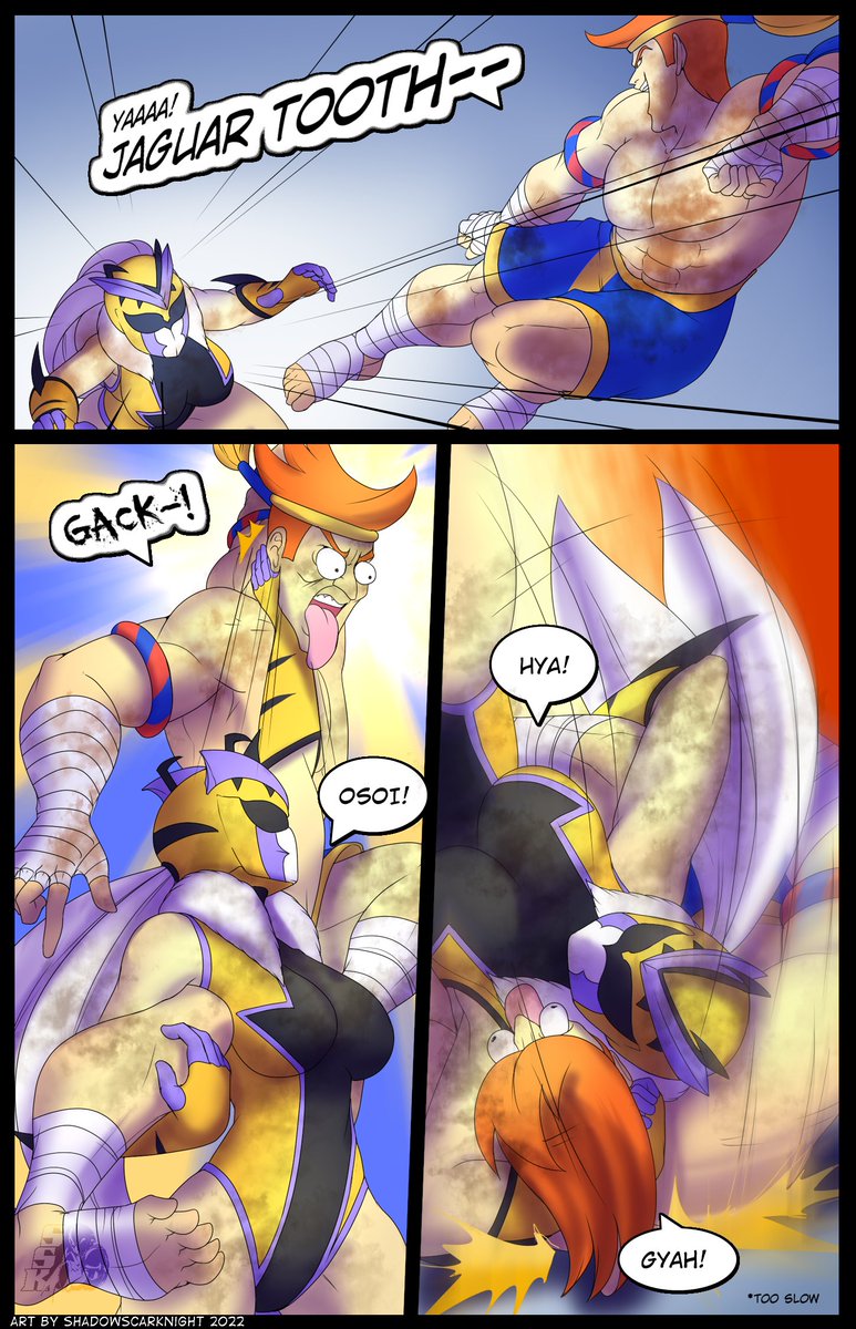 I wanted to show just how much of a skilled fighter yet utter weeb Miel is. Bless her 🙏
Also drawing Adon was a lot more fun than I realized w o w 