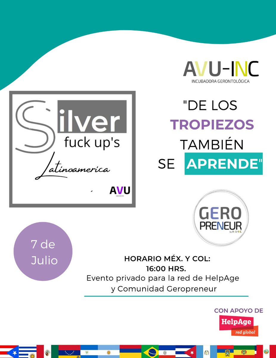 avuiap's tweet image. ¡Es hoy!, llegó el gran día y estamos muy emocionados por este primer encuentro después de los Latin Summit con nuestra comunidad de emprendedores y el apoyo de @HelpAgeLA  Sigamos creando una comunidad cercana y sin miedo al error, todo por el envejecimiento.Muchas gracias!