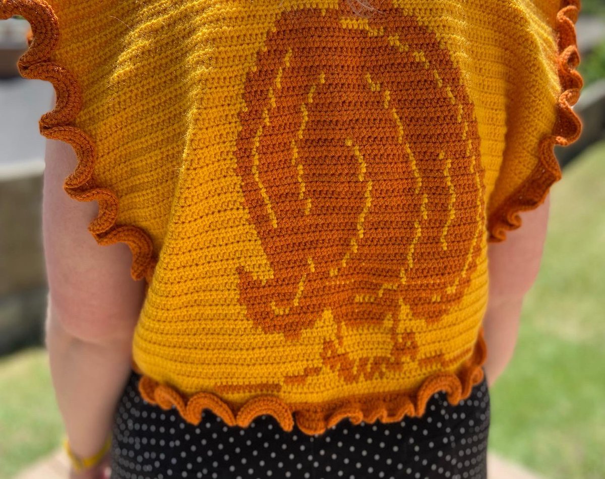 hayleem627's tweet photo. finally finished this little crochet vest and I’m very proud of how it turned out 💛🧡
#crochet #graphgan #crochetvest https://t.co/2fS0RtuigO