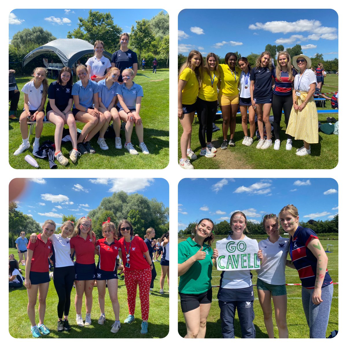 SESSixthForm's tweet photo. SHS Sports Day 2022 was amazing fun! Cavell was victorious, followed by Beale, Eliot, Anderson. 💚❤️💙💛 Well done to all who competed and the school record breakers 👏 @SpedeNews @SHS_Herald @SHS_Head @PrincipalsDesk https://t.co/aRHbfkjNHq
