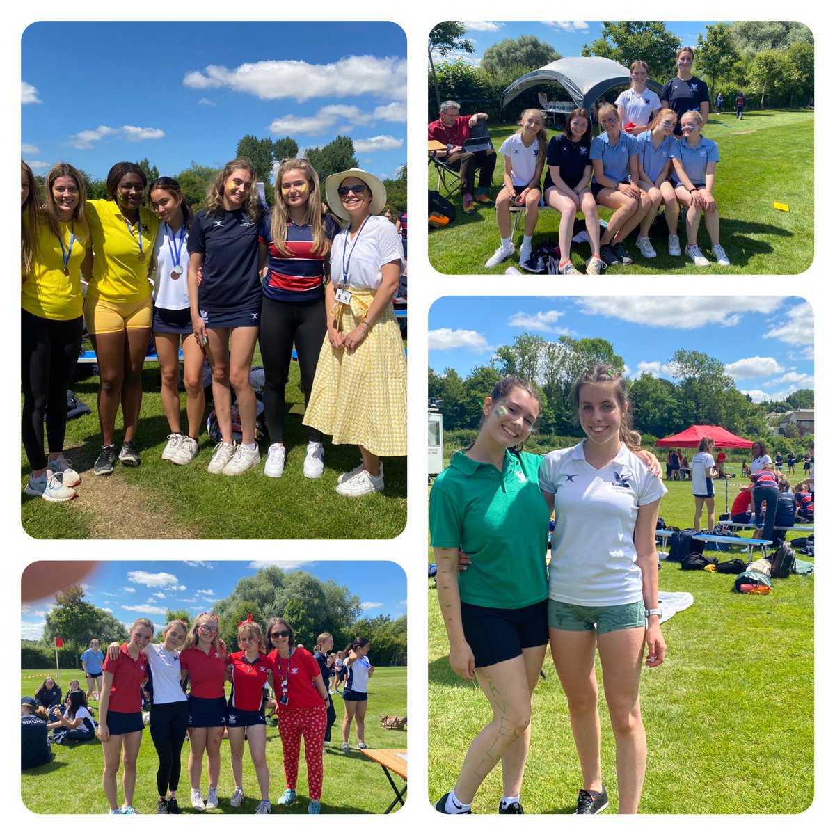 SESSixthForm's tweet photo. SHS Sports Day 2022 was amazing fun! Cavell was victorious, followed by Beale, Eliot, Anderson. 💚❤️💙💛 Well done to all who competed and the school record breakers 👏 @SpedeNews @SHS_Herald @SHS_Head @PrincipalsDesk https://t.co/aRHbfkjNHq