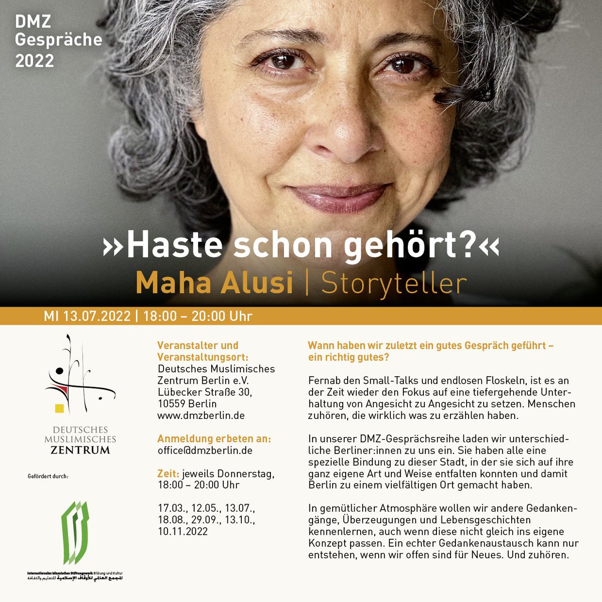 DMZ Gespräch mit Maha Alusi am 13.07.2022