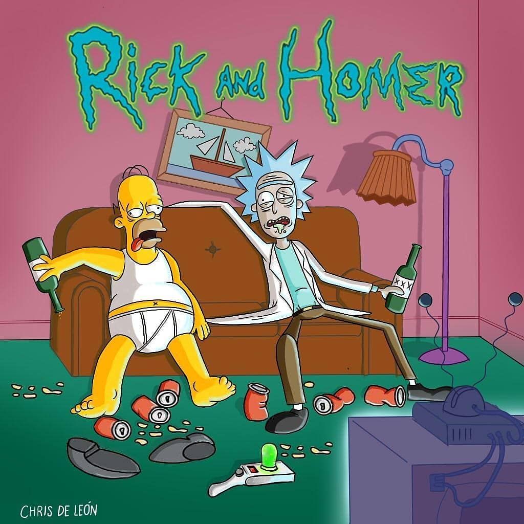 simpsonizart's tweet photo. Se me a complicado bastante actualizar @rickymortyzart 😅

No sé cuándo retomaré... :( https://t.co/MHrYHUD9cU