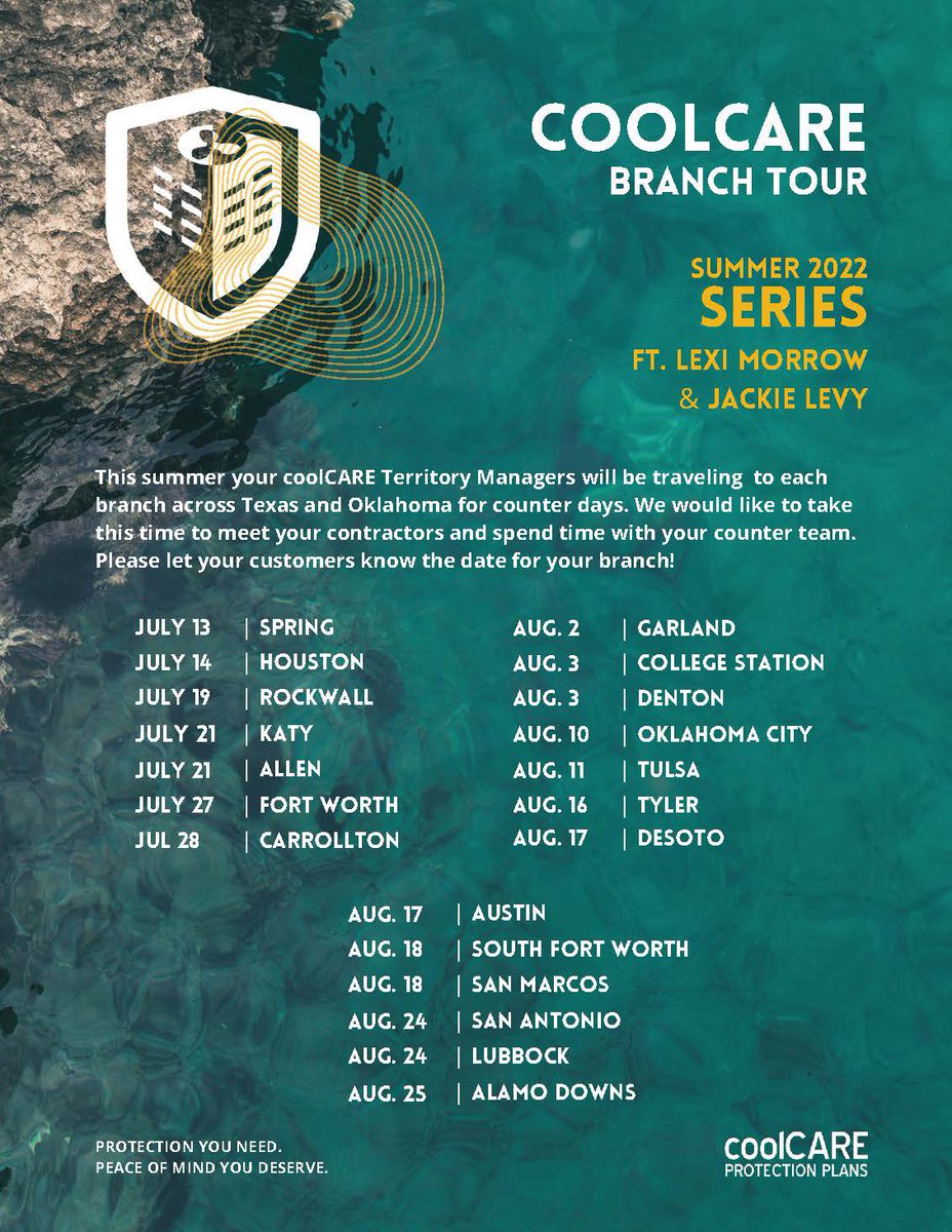 We are so excited to kick off our CoolCARE Summer 2022 Series! Stop by your Standard Supply location to say hello &amp; learn how to better protect your customers &amp; increase the value of your business! See you there