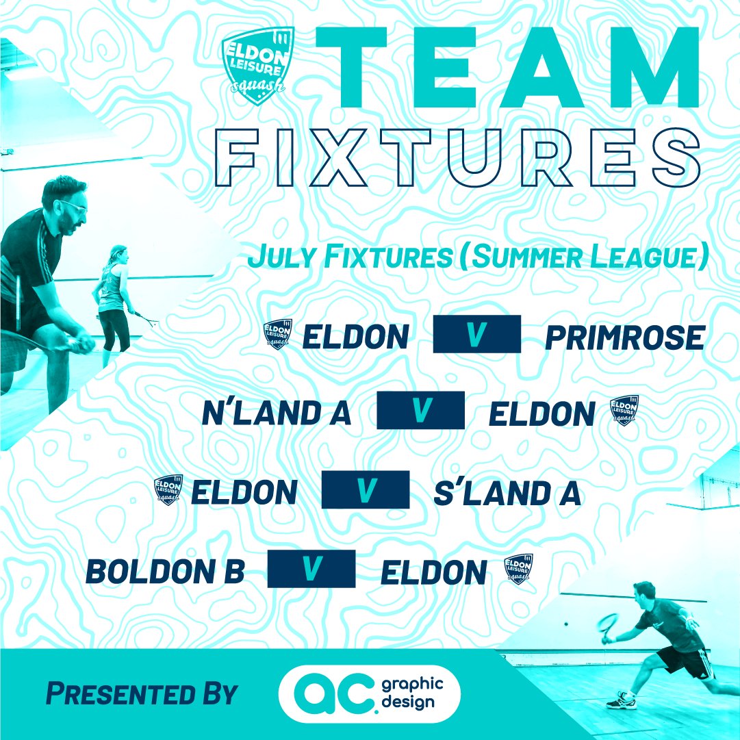 After 2 wins and 2 losses in June, here are our July fixtures for the <a href="/NbriaSquash/">Northumbria Squash</a> Summer Leagues! 🌞

<a href="/boldonsquash/">Boldon Squash</a> <a href="/TheNmbrlandClub/">The Northumberland Club</a> <a href="/AshbrookeSquash/">Ashbrooke Squash</a> <a href="/PrimroseCA17/">Primrose Community Centre</a>