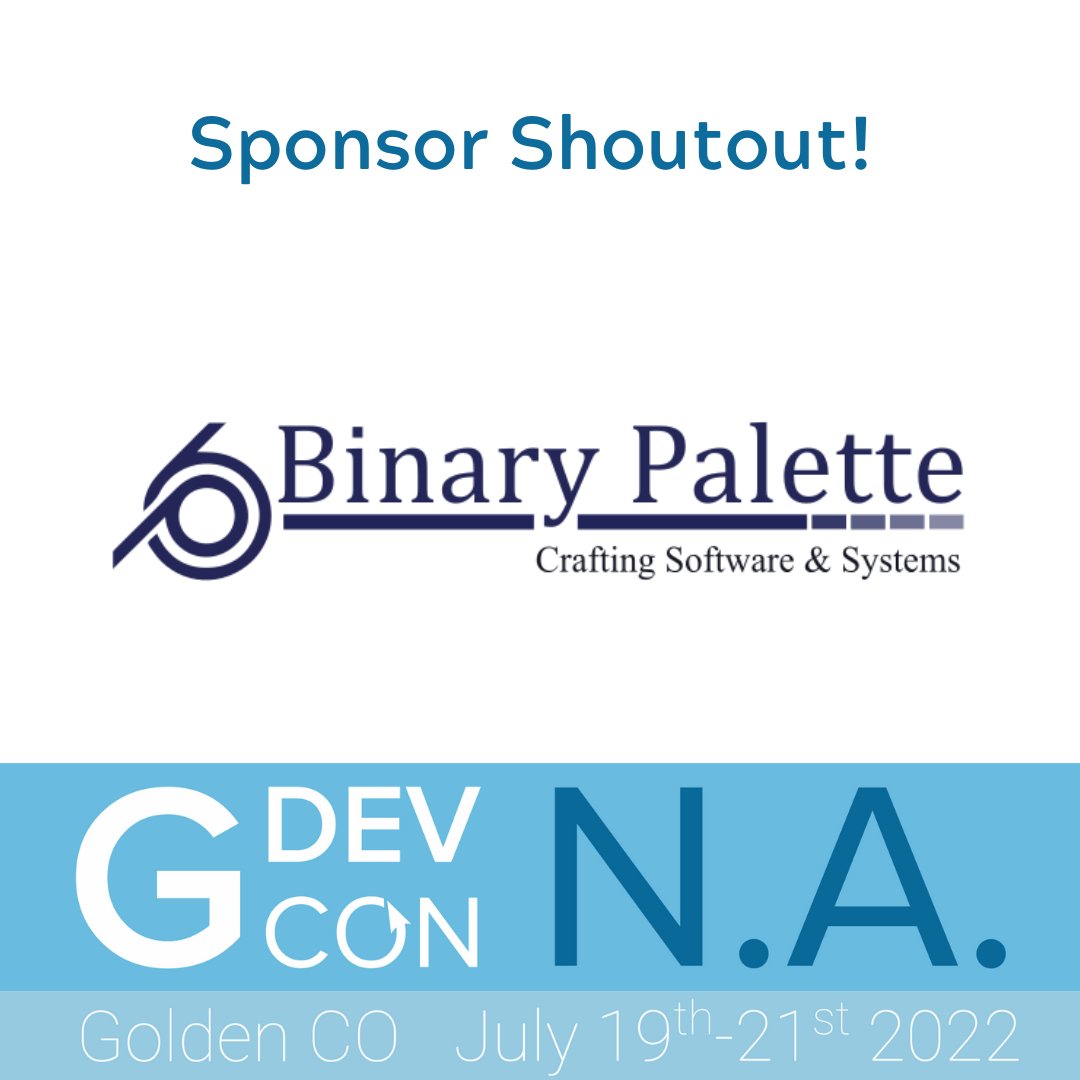Thank you to Binary Palette for supporting this year's GDevCon NA! 

#gdevconna #labview #labviewcon #labviewtraining #techconference #LabVIEWconference #GDevCon #labviewdeveloppers #golden #colorado #northamerica #newtech #techcon