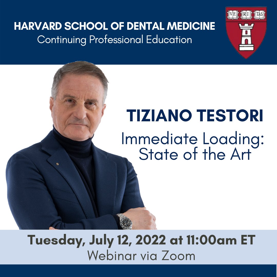 LComoInstitute's tweet image. Tiziano Testori received a new appointment as Visiting Assistant Professor at Department of Oral Medicine, Infection and Immunity for Harvard University, School of Dental Medicine. Don't miss his Lecture on #ImmediateLoading: hsdm.harvard.edu/event/continui… 
#metodotestori #education