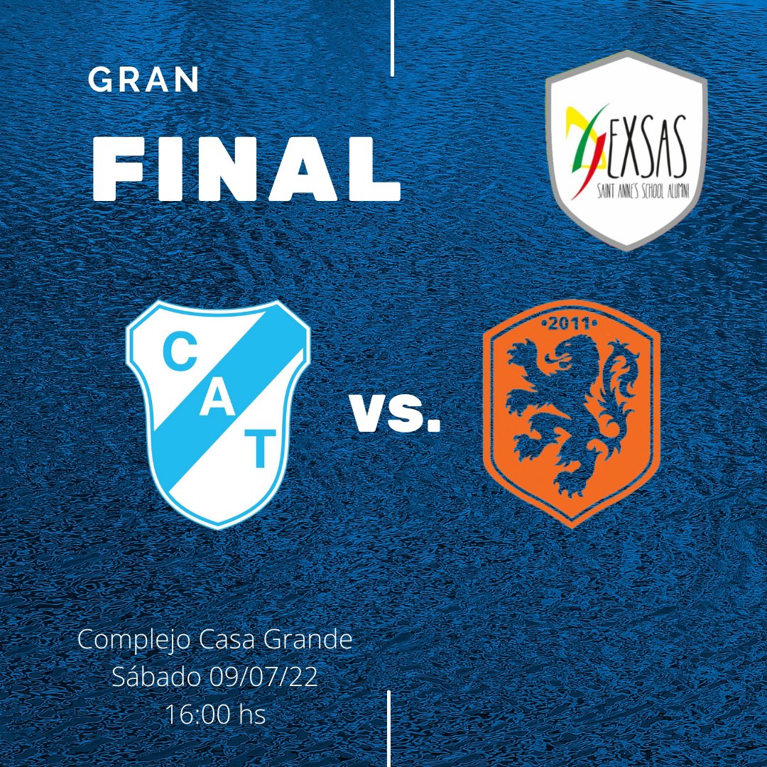 ex_SAS's tweet photo. GRAN FINAL DEL @ex_SAS 🔥⚽️🏆

Temperley 2012 vs. H2O 2011

¿Quién levantará la ansiada 🏆? 🤔

📆 Sábado 09 de julio de 2022

⏰ 16:00 hs.

📍 Complejo Casa Grande

#exsas #torneoaperturaexsas🏆⚽️ https://t.co/AGvivX6YpB