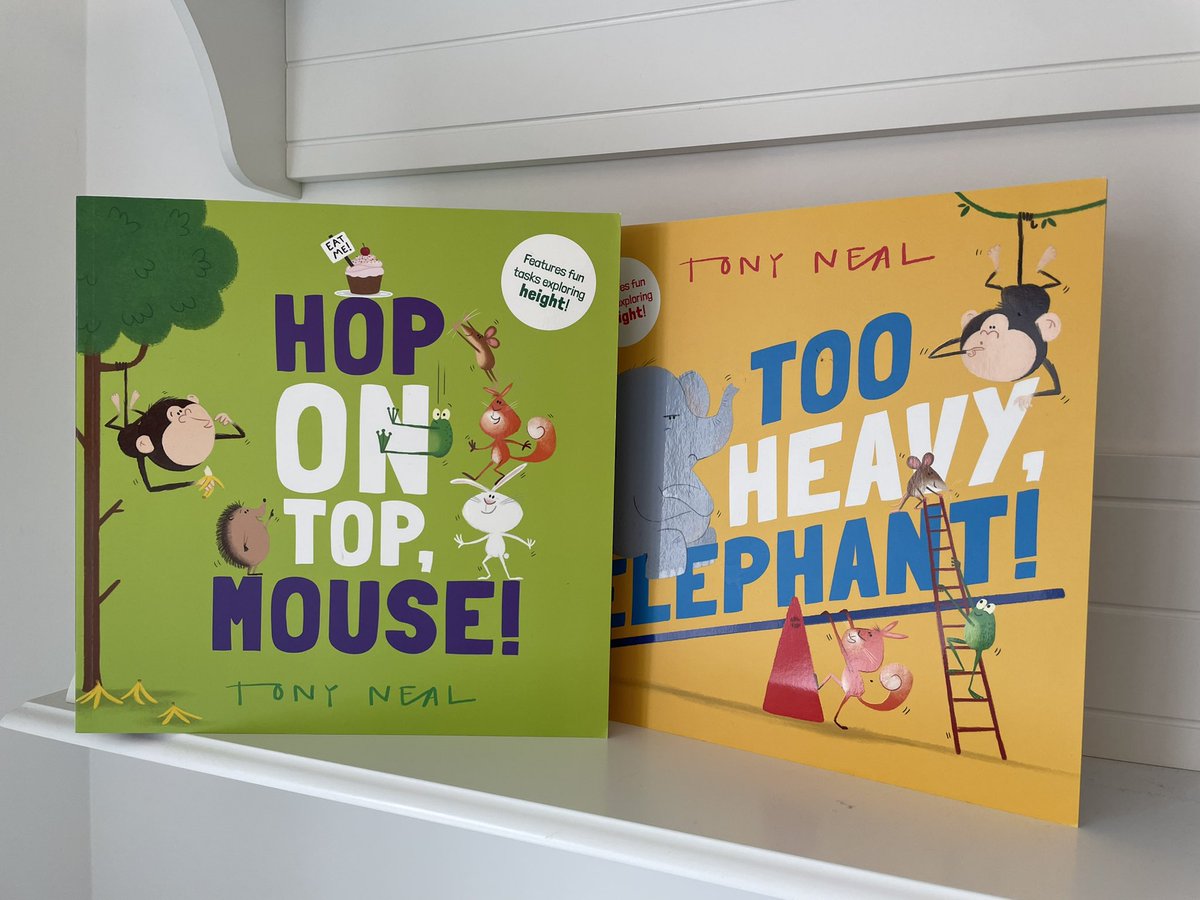 debbiesims's tweet photo. Happy book birthday to this awesome pair illustrated by #TonyNeal. How can a mouse reach a very high cake? And how can an elephant play on a seesaw? All the burning questions of the day answered here! https://t.co/IRA5At6qUb
