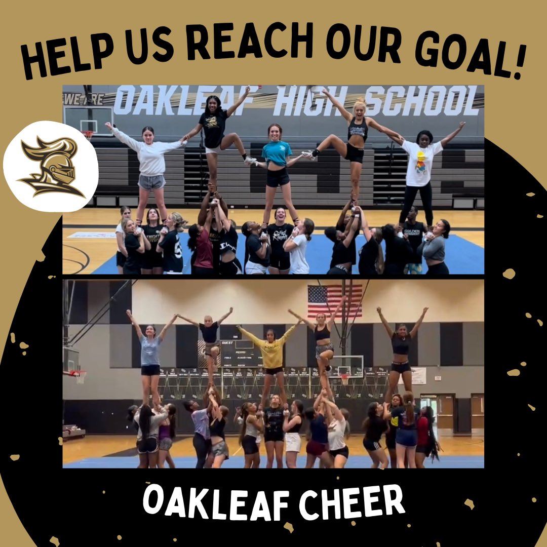 Our team is working hard this summer and ready to show out on the sidelines for our community! We would love your support for our program. Just click the link we appreciate it! And always, #GoKnights 💛⚔️🖤 app.myteamworks.org/oakleafcheer22