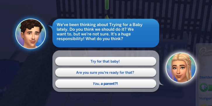 jackofallgames7's tweet photo. Please. Please. PLEASE @TheSims 

Give us toggles for pop ups. Not a day goes by where there aren’t 20 of these. 

I just don’t care if someone I never met wants to have a Baby. I just don’t 😭 https://t.co/eJdpWSWU1G