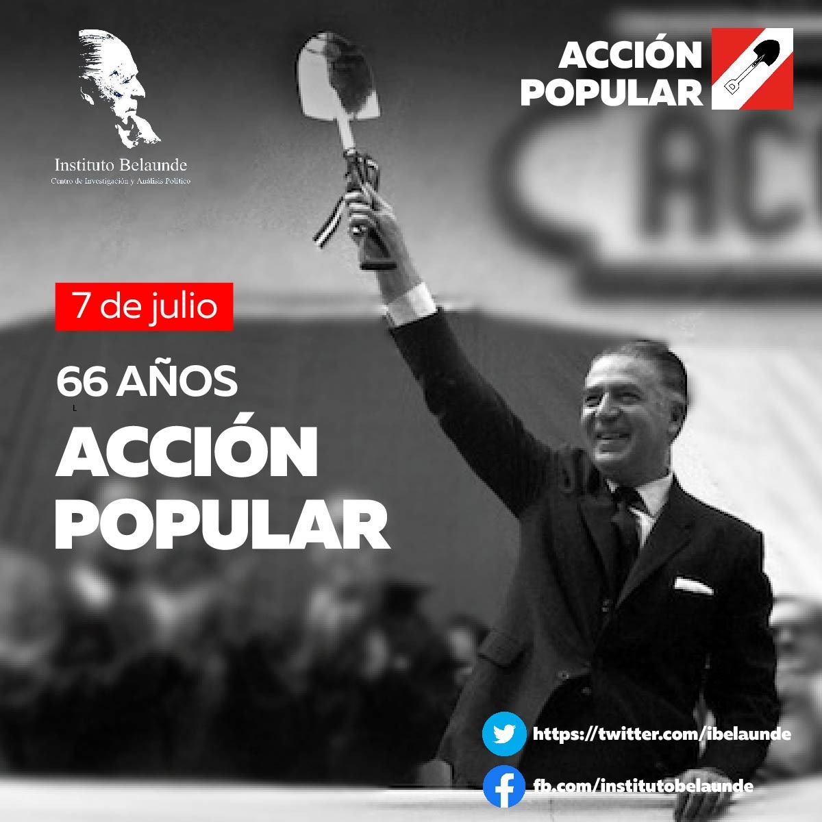 "<a href="/AccionPopular/">Partido Político Acción Popular</a> surge al impulso de principios doctrinarios de inconfundible validez y jerarquía democrática... por eso ha salido a la defensa del pueblo, integrado por millares de hombres y mujeres de trabajo, empleados, obreros y campesinos" #FBT #66AniversarioAcciónPopular