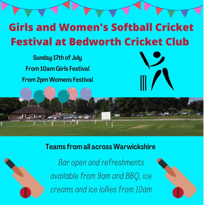 Another big event coming up at the club. All are welcome to support our girls and women sections at the club! We've booked the sun so come and enjoy the park glowing🏏🏃🏿‍♀️🏃🏽‍♀️🏃🏼‍♀️🏃🏻‍♀️☀️🌡🍔🌭🍦🍻🍾

#girlscricket #womenscricket #thisgirlcan #femalesport #bedworthcricketclub