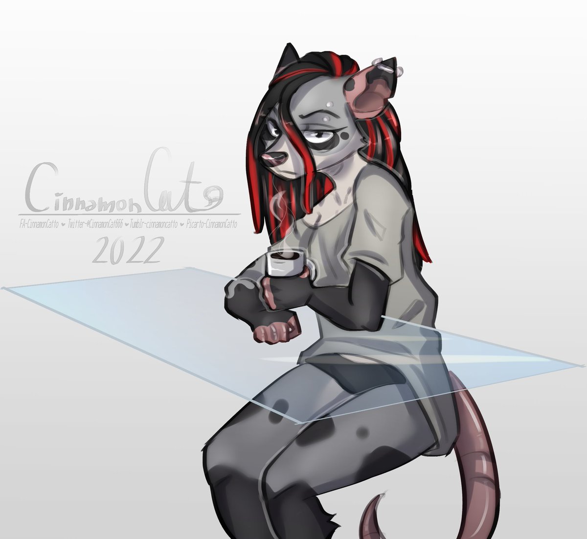 CinnamonCat666's tweet photo. #artfight friendly fire attack on @NitaNiOPOSSUM ❤️🖤 I really like the design,and omg,it was so fun to draw her,i hope you like it! https://t.co/1oXZUAzKBk