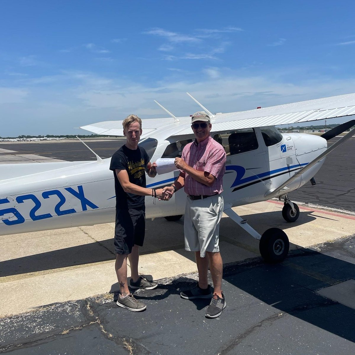osuaviationclub's tweet photo. Congratulations to OSU-Tulsa Aviation Club member Kyle on passing his private pilot check ride at @tulsacc #avgeek #privatepilot #checkride #cessna #flyok #tulsacc #osutulsa #tulsa https://t.co/k6YvZDlQM5