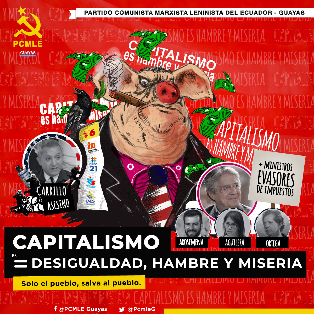 PcmleG's tweet photo. EL gobierno d @LassoGuillermo ante l duro golpe recibido x la lucha del pueblo ha realizado cambios n su gabinete q van con el único objetivo de defender a como d lugar, el sistema capitalista; tanto es así que los personajes seleccionados a dedo, son GRANDS EVASORES D IMPUESTOS. https://t.co/V41r9Ko3Of