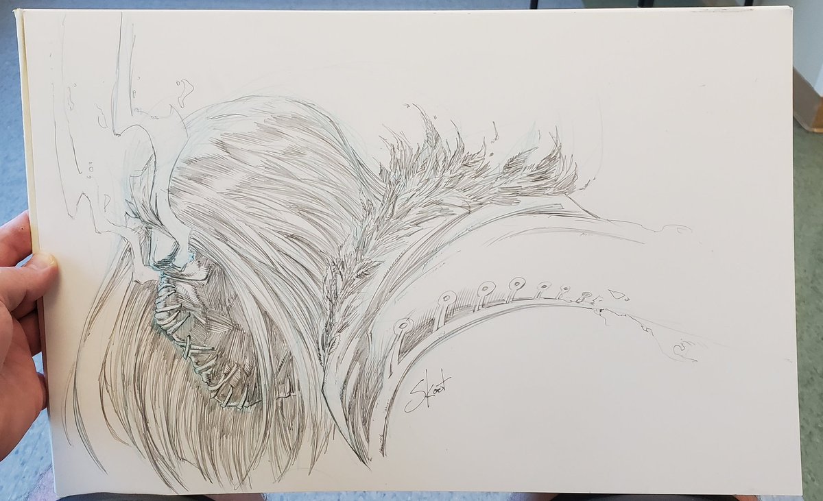 Sitting in the waiting room while my wife has another procedure. Did a super quick #OliverHarrison from #Vanish. Should be a fun book when it launches in September.
@KlcPress <a href="/ImageComics/">Image Comics</a> <a href="/RyanStegman/">Ryan "x-men man" $tegman</a> <a href="/Doncates/">DONNY CATES</a>