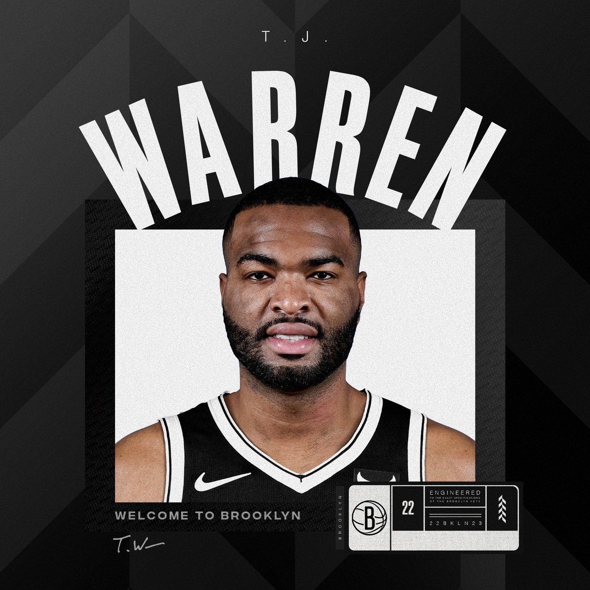 BrooklynNets's tweet photo. A walking bucket. 

Welcome to Brooklyn, @TonyWarrenJr! https://t.co/Ok1KSgCcSt