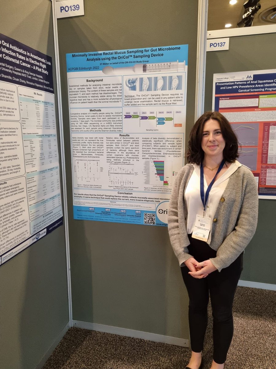 bottomdoc's tweet photo. Great to have the team @OriginSciences presenting our first data on #Oricol #BowelDisease #Bowel #Cancer at #ACPGBI2022 @EllieWa82900651 on #Microbiome https://t.co/mwuLY7mGnJ