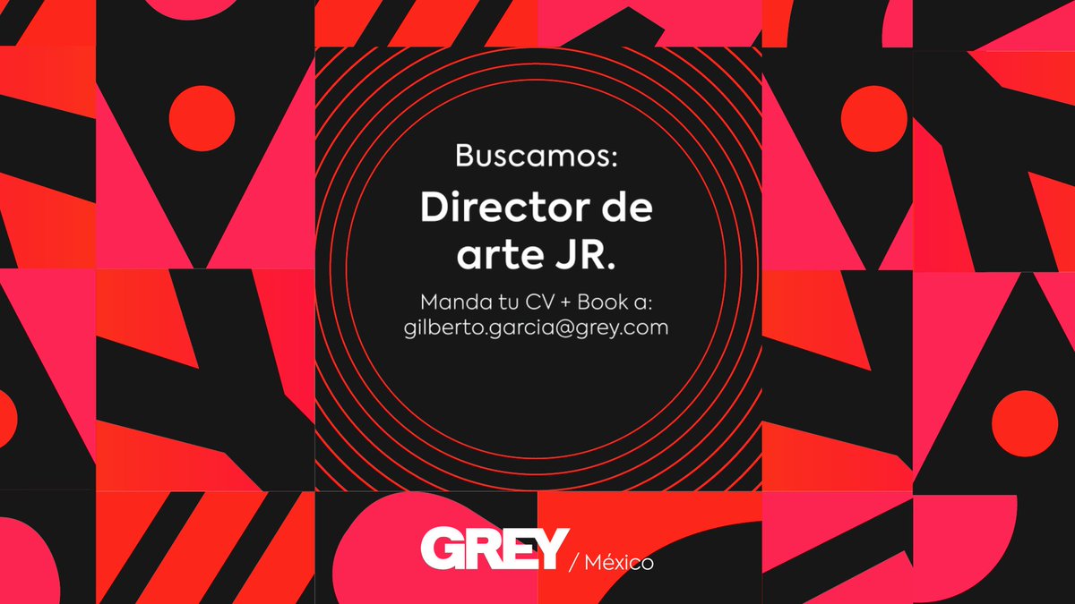 🗣 Si el arte y la dirección es lo tuyo, en Grey te estamos buscando para nuestra vacante de Director de arte Jr. Manda tú Book + CV al siguiente correo y únete a nuestro equipo.