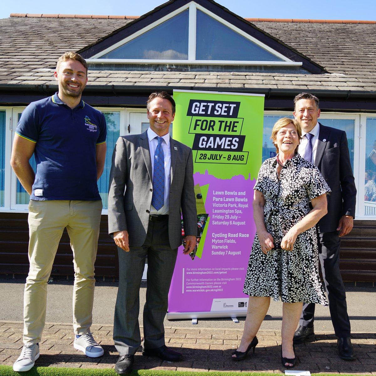 DCMS's tweet photo. '@HuddlestonNigel facilitated the official match draw for the @birminghamcg22 Games Lawn Bowls and Para Lawn Bowls competition earlier and also had a go at the sport himself

There are still some #B2022 tickets available 👉 https://t.co/pkDxH3CuUV https://t.co/gZxC8auvSY