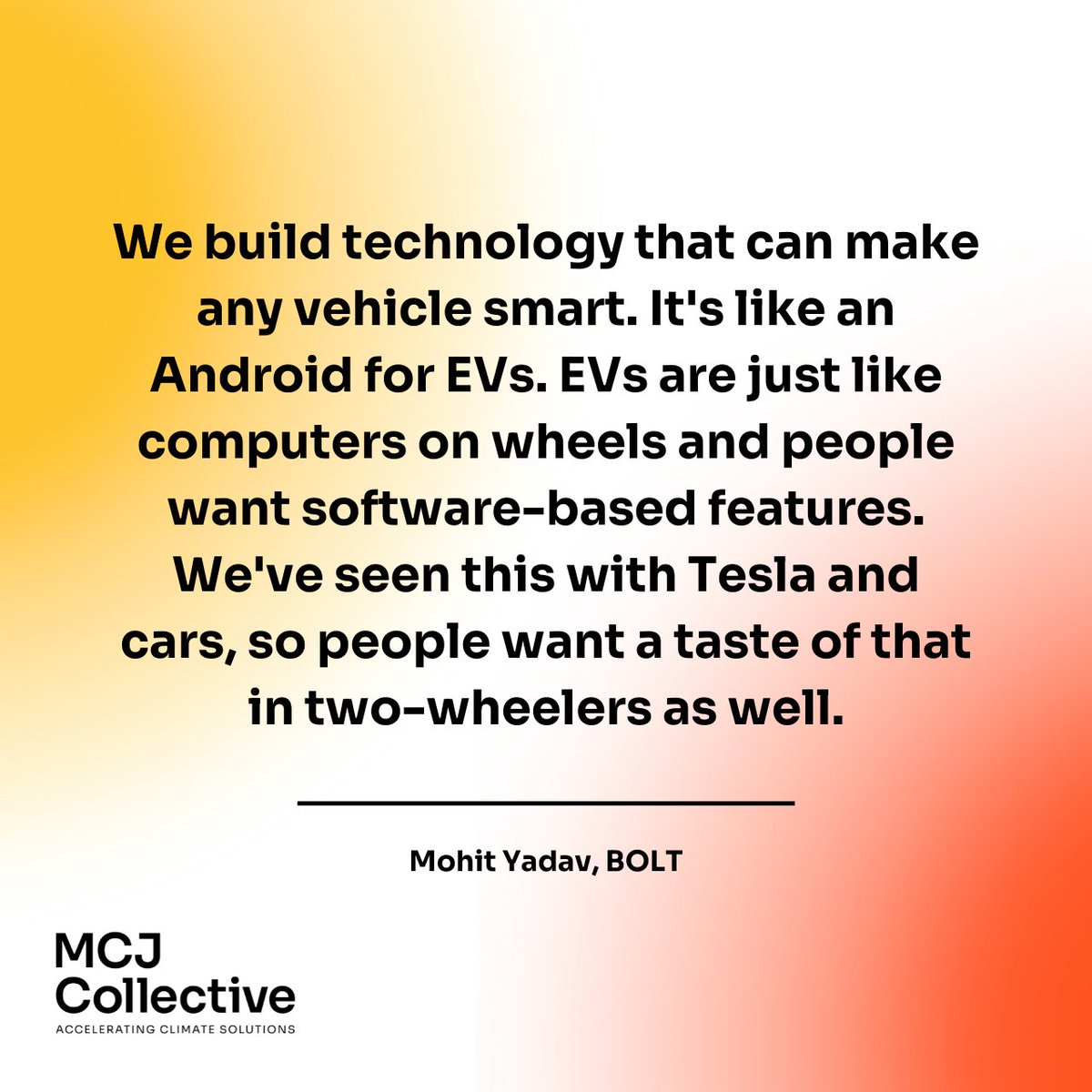 inevitablemcj's tweet photo. Today’s guest is @mohit_bolt, co-founder of @bolt_earth, India's largest EV charging network. 

We cover: 
🔌 BOLT’s software &amp; hardware technology
🏍 The company’s peer-to-peer approach 
🇮🇳 India’s renewable energy sources 

&amp; more! Enjoy the show: https://t.co/uspk5Drdxo https://t.co/XW3BADwrNh