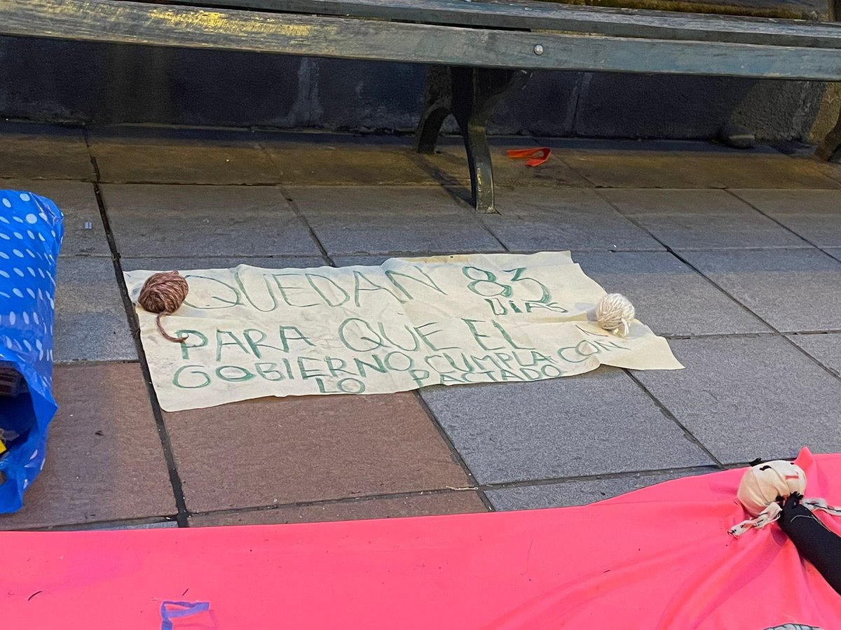 “Las bordadoras autoconvocadas por la #resistencia nos mantenemos vigilantes durante los #90días. ¡La lucha continúa!” dice la publicación de redes sociales con la que invitan a otras personas a sumarse a esta actividad vía <a href="/WarmiMuyu/">Warmi Muyu</a>