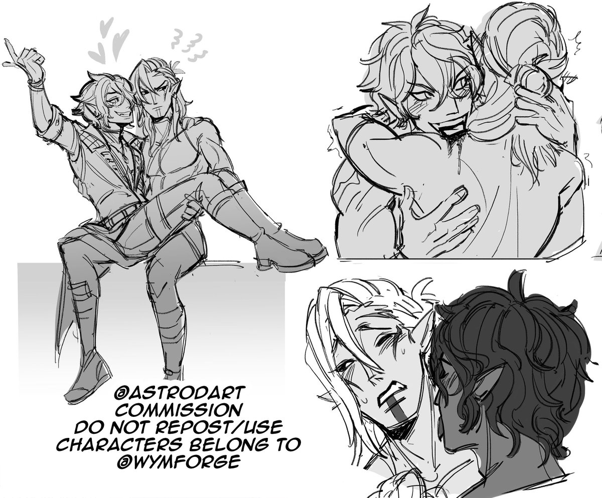 some lil snippets of a commission done for tart and their boys, faolan and sharp😳 