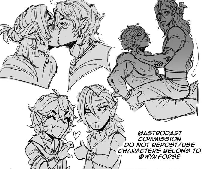 some lil snippets of a commission done for tart and their boys, faolan and sharp😳 
