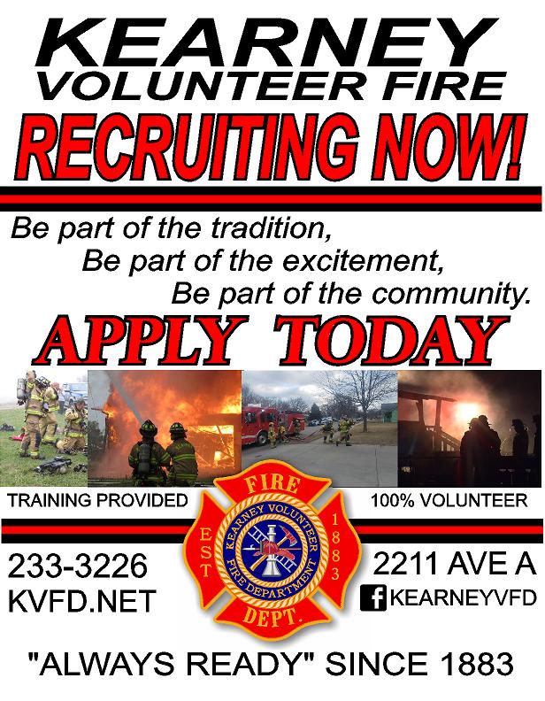 Who wants to take a part in carving out the next chapter of the long storied tradition of the Kearney Volunteer Fire Department?  🔥