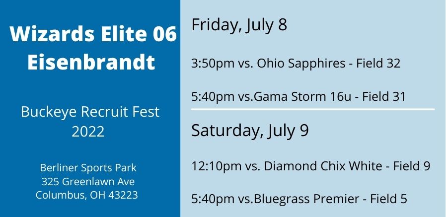 Wizards06's tweet photo. Excited to see our girls in action this weekend in Columbus! Come check us out at Buckeye Recruit Fest!! @Paige_McMenemy @LourdesSoftball @CoWSoftball @AshlandUSball @ettasoftball
@SVSU_Softball @TiffinUSoftball @UIC_Softball
@Coach2K_Miami @mzerkleee @Kyle_coachK @stovetop https://t.co/dgjEHrBycD